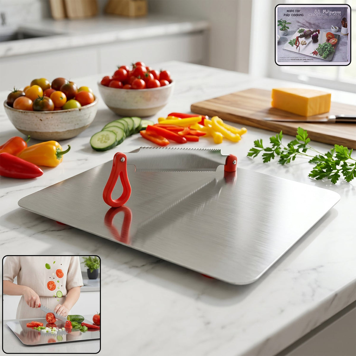 Stainless Steel Multipurpose Chopping Board â€“ Hygienic & Durable for Kitchen