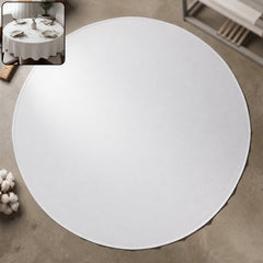 Plain White Round Tablecloth