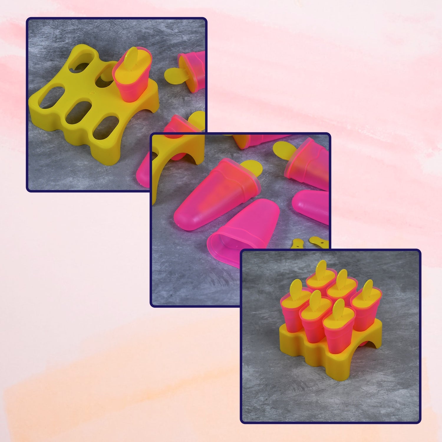 Hand holding a plastic kulfi mould with frozen kulfi