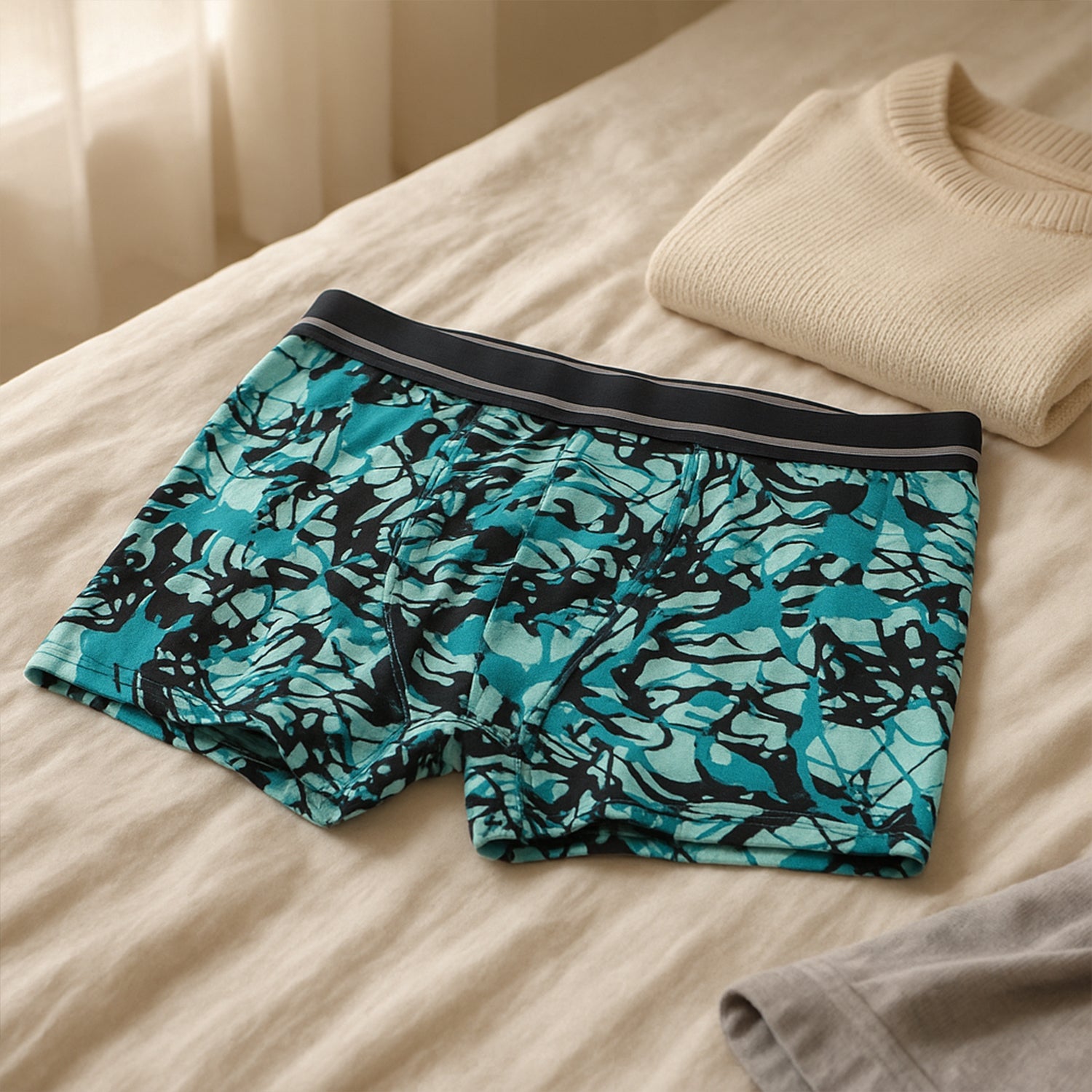 Men’s Stretch Boxer Briefs (Large) - (1 Pc / Mix Color)