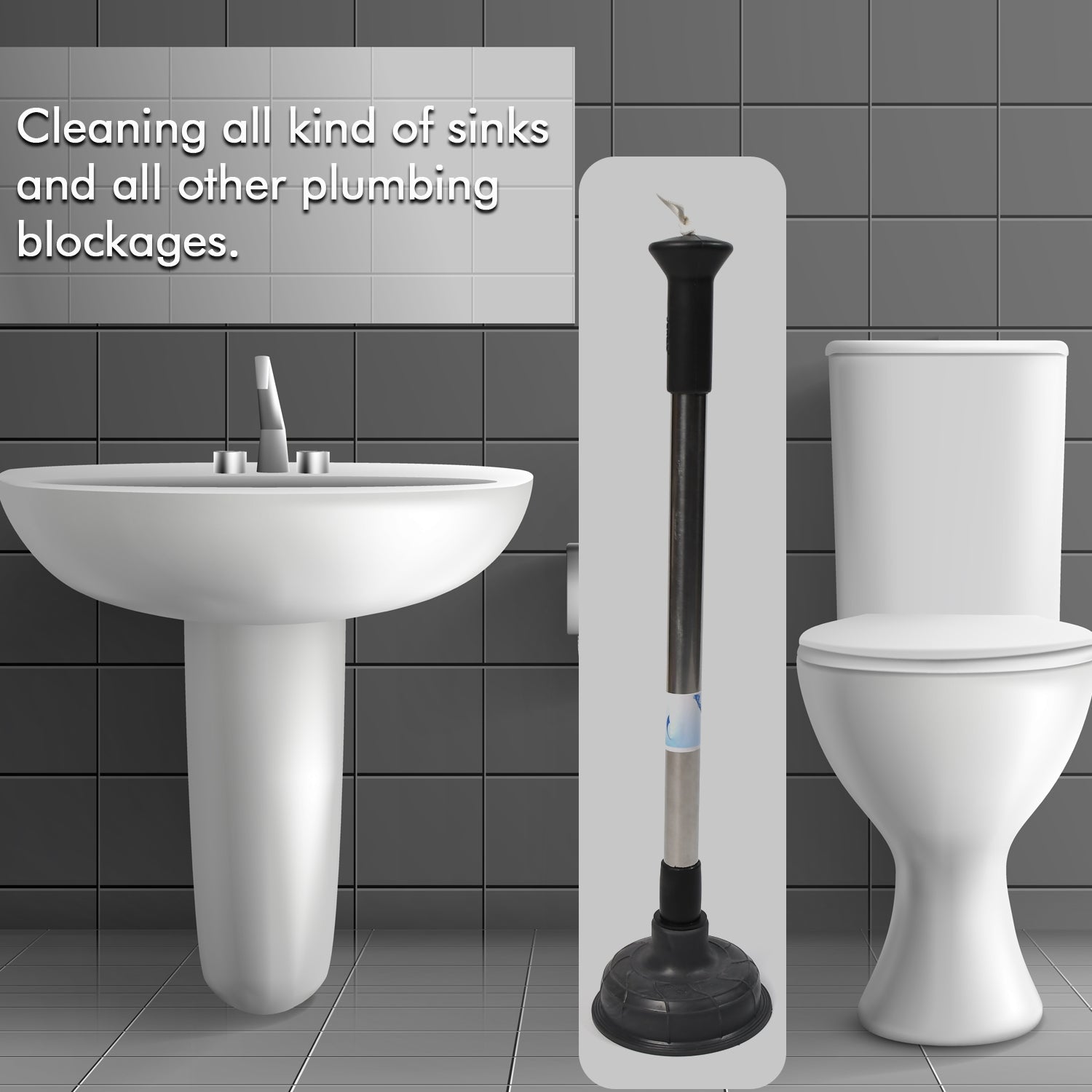 Rubber drain unblocker pump with hanging provision detail