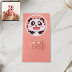 Cartoon adhesive plastic wall hook on white background