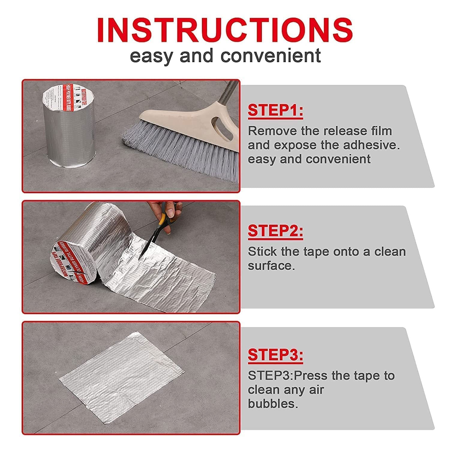Durable aluminum foil waterproof tape applied on a pipe joint