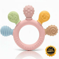 Pink Silicone Teether Ring